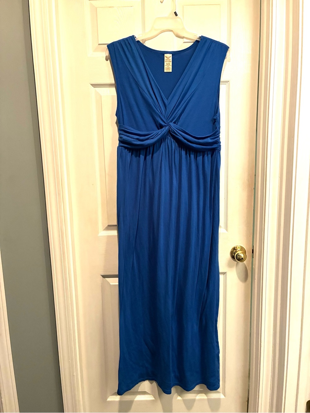 Faded Glory Royal Blue Knot-Front Maxi Dress